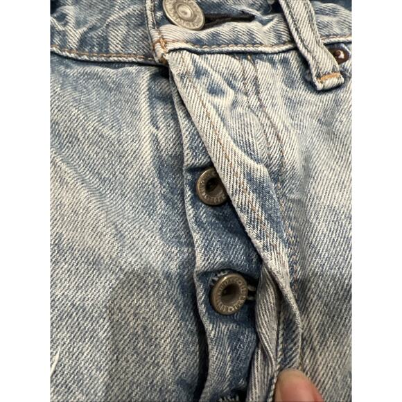 MOUSSY VINTAGE Howa Cut Off Shorts Distressed Faded Button Fly Selvedge Size 26 - Picture 2 of 10